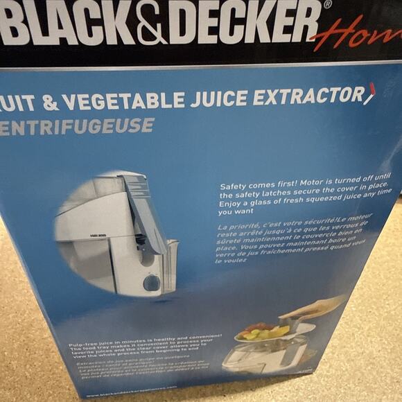BLACK & DECKER JE2060 Home 400 Watt Fruit & Vegetable Juice Extractor Juicer NOS - Picture 4 of 6